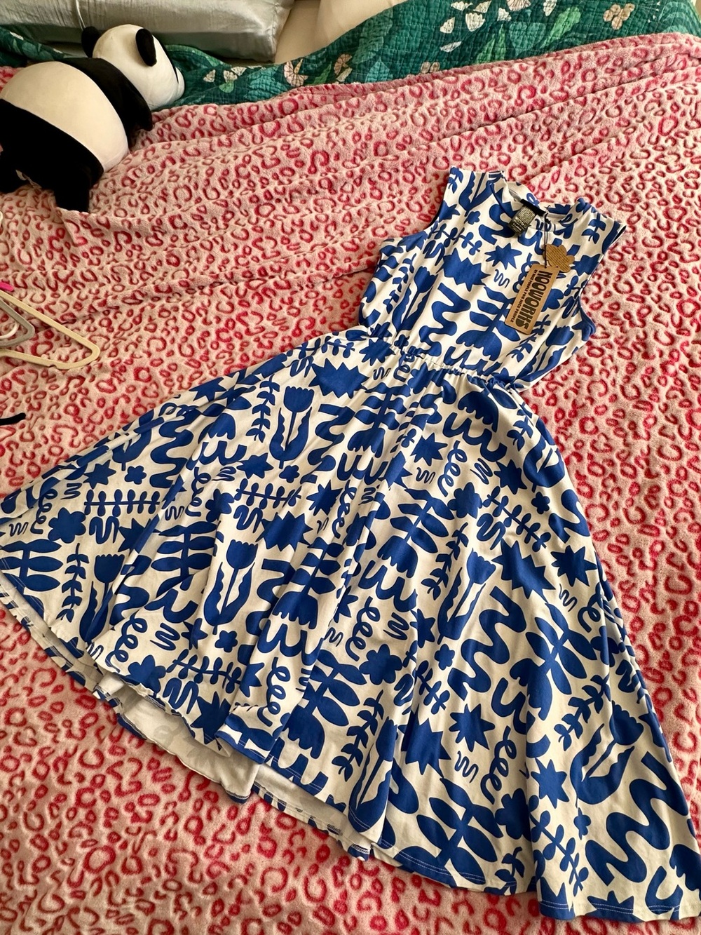 Nooworks Dutch Garden Midi Dress Dahlia NWT size XL Mock Neck Pockets